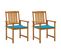 Chaises De Jardin Avec Coussins 2 PCs Bois D'acacia Massif