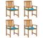 Chaises De Jardin Avec Coussins 4 PCs Bois D'acacia Massif