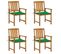 Chaises De Jardin Avec Coussins 4 PCs Bois D'acacia Massif