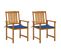 Chaises De Jardin Avec Coussins 2 PCs Bois D'acacia Massif