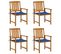 Chaises De Jardin Avec Coussins 4 PCs Bois D'acacia Massif