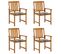 Chaises De Jardin Avec Coussins 4 PCs Bois D'acacia Massif