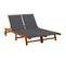 Chaise Longue De Jardin 2 Places Avec Coussins Acacia Solide