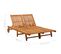 Chaise Longue De Jardin 2 Places Avec Coussins Acacia Solide