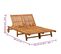 Chaise Longue De Jardin 2 Places Avec Coussins Acacia Solide