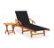 Chaise Longue De Jardin Avec Table Et Coussin Bois D'acacia