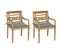 Chaises Batavia 2 PCs Avec Coussins Gris Bois De Teck Massif