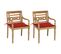 Chaises Batavia 2 PCs Avec Coussins Rouges Bois De Teck Massif