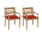 Chaises Batavia 2 PCs Avec Coussins Rouges Bois De Teck Massif