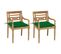 Chaises Batavia 2 PCs Avec Coussins Verts Bois De Teck Massif