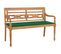 Banc Batavia Avec Coussin Vert 120 Cm Bois De Teck Massif