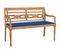 Banc Batavia Avec Coussin Bleu Royal 120 Cm Bois De Teck Massif