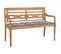 Banc Batavia Avec Coussin À Carreaux Gris 120 Cm Bois De Teck