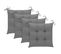 Chaises De Jardin 4 PCs Avec Coussins Gris Bois De Teck Solide