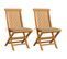 Chaises De Jardin Avec Coussins Beige 2 PCs Bois De Teck Massif