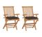 Chaises De Jardin Avec Coussins Taupe 2 PCs Bois De Teck Massif