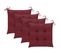 Chaises De Jardin Avec Coussins Rouge Bordeaux 3pcs Teck Massif