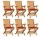 Chaises De Jardin Avec Coussins Rouge 6 PCs Bois De Teck Massif