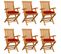 Chaises De Jardin Avec Coussins Rouge 6 PCs Bois De Teck Massif