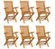 Chaises De Jardin Avec Coussins Vert Vif 6 PCs Bois De Teck