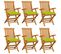 Chaises De Jardin Avec Coussins Vert Vif 6 PCs Bois De Teck