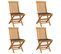 Chaises De Jardin Avec Coussins Anthracite 4 PCs Bois De Teck