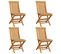 Chaises De Jardin Avec Coussins Beige 4 PCs Bois De Teck Massif