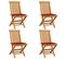 Chaises De Jardin Avec Coussins Rouge 4 PCs Bois De Teck Massif