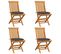 Chaises De Jardin Avec Coussins Anthracite 4 PCs Bois De Teck