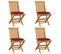 Chaises De Jardin Avec Coussins Rouge Bordeaux 4pcs Teck Massif