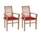 Chaises À Dîner 2 PCs Avec Coussins Rouge Bois De Teck Massif