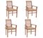 Chaises À Dîner 4 PCs Avec Coussins Beige Bois De Teck Solide