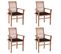 Chaises À Dîner 4 PCs Avec Coussins Noir Bois De Teck Solide