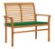 Banc De Jardin Avec Coussin Vert 112 Cm Bois De Teck Massif