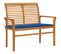 Banc De Jardin Et Coussin Bleu Royal 112 Cm Bois De Teck Massif