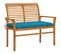 Banc De Jardin Avec Coussin Bleu Clair 112 Cm Bois De Teck