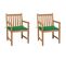 Chaises De Jardin 2 PCs Avec Coussins Vert Bois De Teck Massif