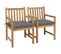 Chaises De Jardin 2 PCs Avec Coussins Gris Bois De Teck Massif