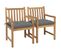 Chaises De Jardin 2 PCs Avec Coussins Gris Bois De Teck Massif