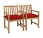 Chaises De Jardin 2 PCs Avec Coussins Rouge Bois De Teck Massif