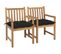 Chaises De Jardin 2 PCs Avec Coussins Noir Bois De Teck Massif