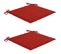 Ensemble De Bistro 3pcs Avec Coussins Rouge Bois De Teck Massif