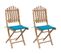 Chaises Pliables De Jardin 2 PCs Avec Coussins Bambou