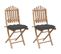 Chaises Pliables De Jardin 2 PCs Avec Coussins Bambou