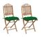 Chaises Pliables De Jardin 2 PCs Avec Coussins Bambou