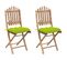 Chaises Pliables De Jardin 2 PCs Avec Coussins Bambou