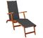 Chaise De Terrasse Avec Repose-pied Et Coussin Acacia Solide