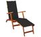 Chaise De Terrasse Avec Repose-pied Et Coussin Acacia Solide