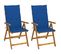 Chaises Inclinables De Jardin 2 PCs Avec Coussins Bois D'acacia