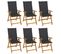 Chaises Pliables De Jardin 6 PCs Avec Coussins Bois D'acacia